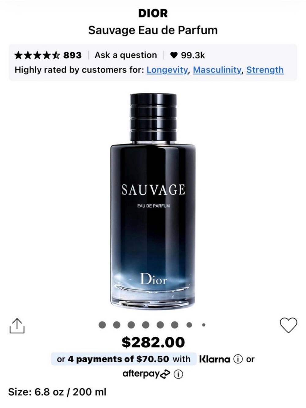 AUTHENTIC DIOR SAUVAGE 200 ML - Picture 6 of 6